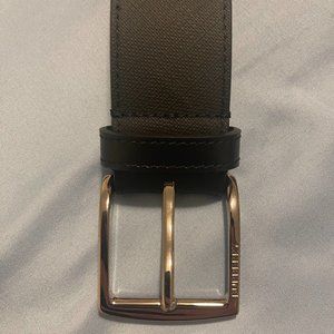 Mens Burberry London Check Belt Dark Charcoal/Black
